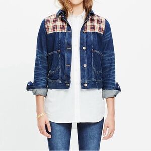 Madewell Plaid Trucker Jean Jacket